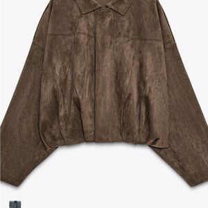 Zara Suede Effect Bomber Jacket